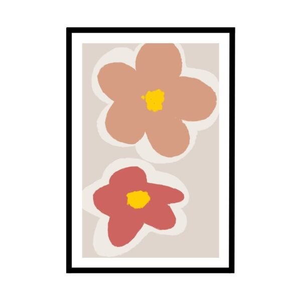 Two Pink Flowers on Neutral