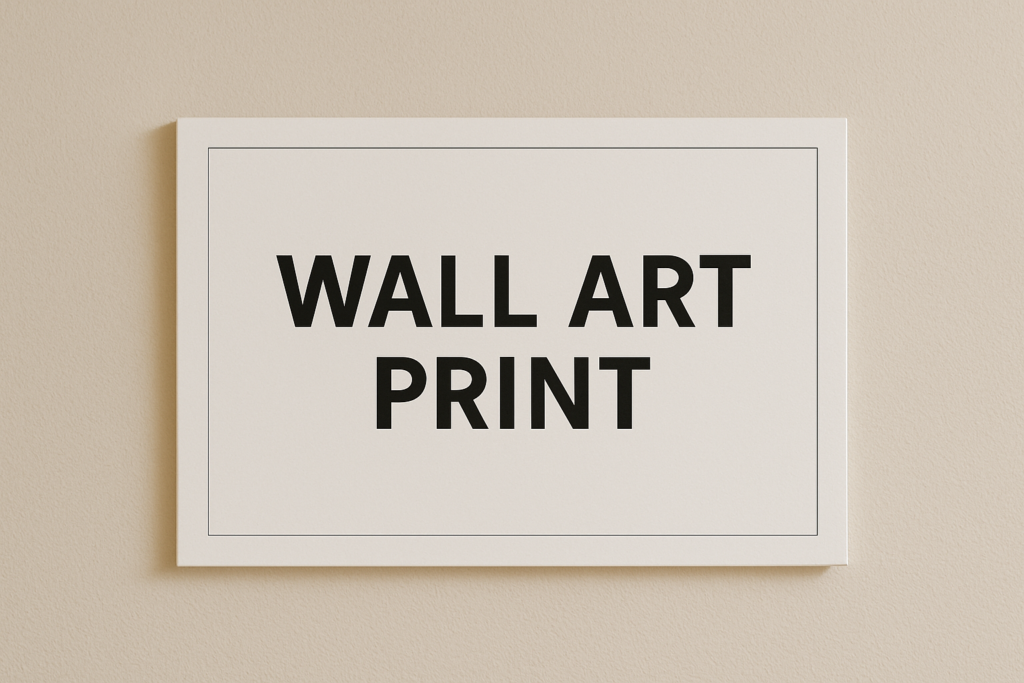 Wall art print hanging on wall example